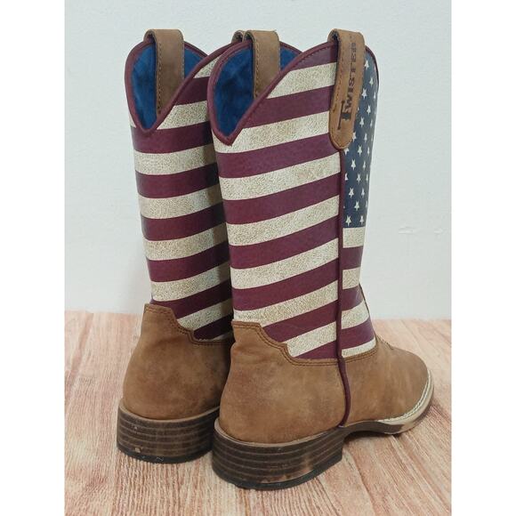 Twister Jacob Boy Kid Boots Zip Side Patriotic Flag Cowboy Size 2 - Picture 6 of 10